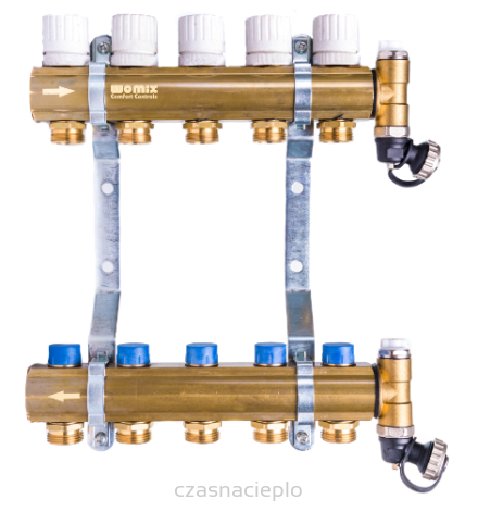 Mosiężny rozdzielacz centralnego ogrzewania CM-NRT 5F